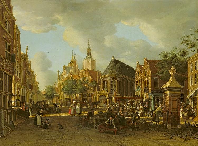 unknow artist The Groenmarkt as seen towards the Westeinde China oil painting art